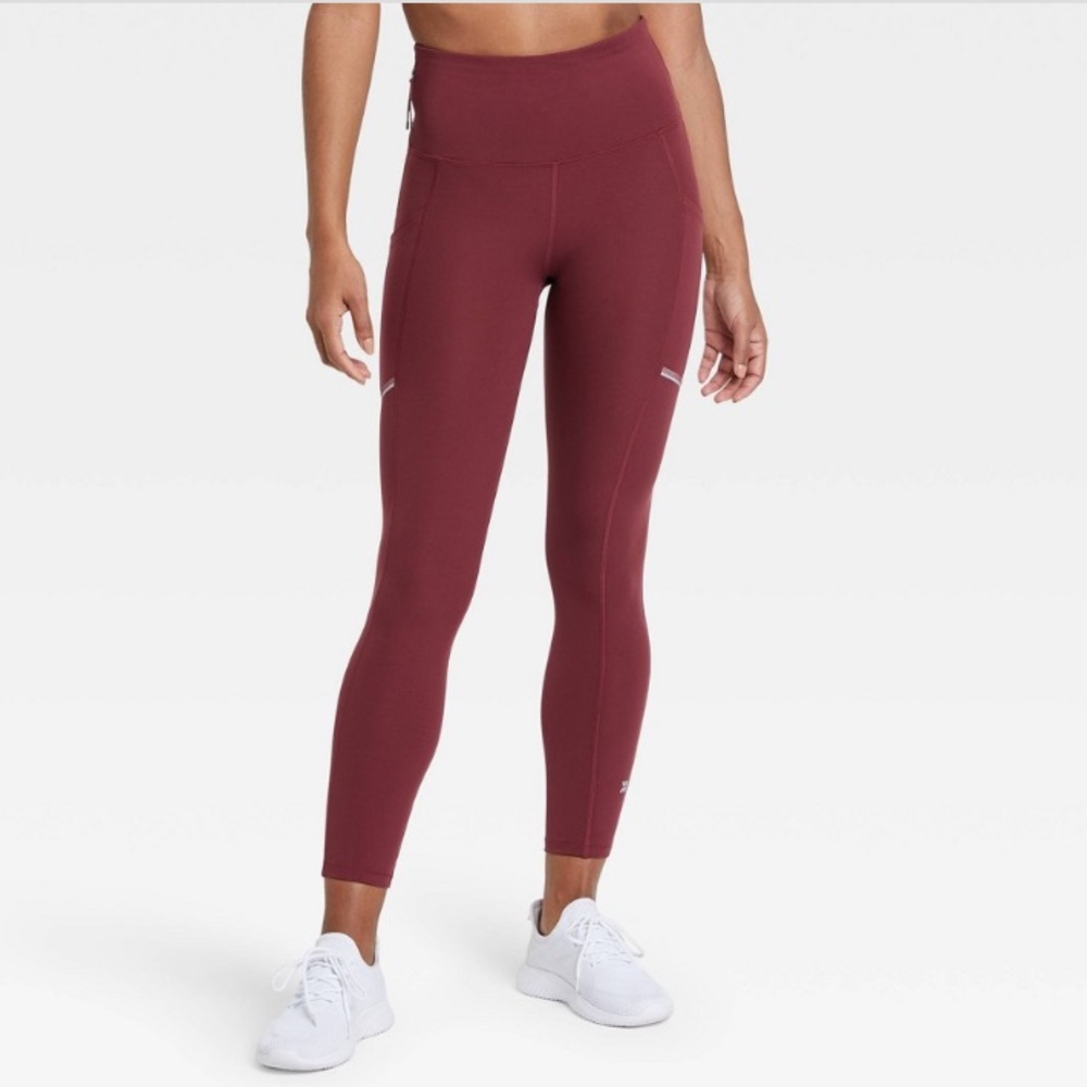 All in Motion Garnet Red Sculpt Ultra High-Rise 7/8 Run Leggings